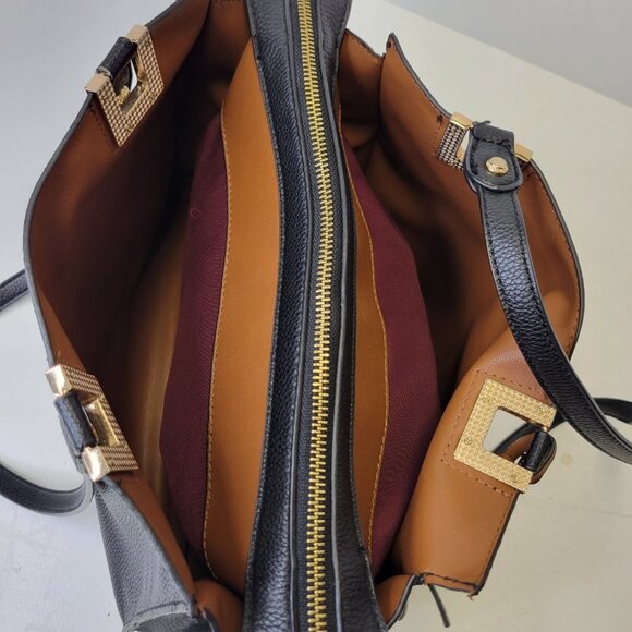 Black Shoulder Handbag with Long Handle Strap - Picture 8 of 16